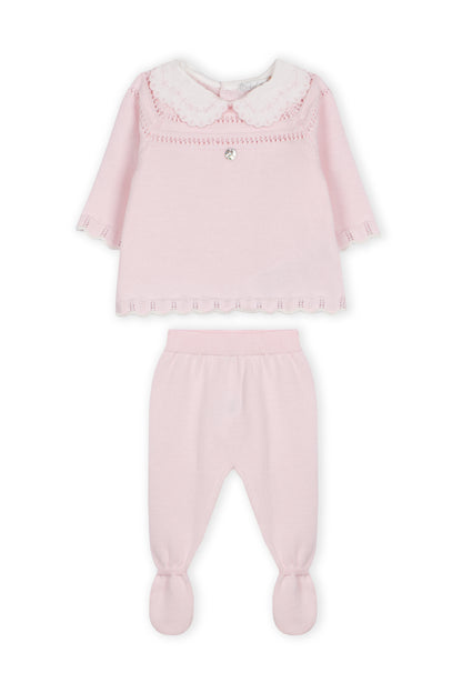 Conjunto Malha Rosa Bebé