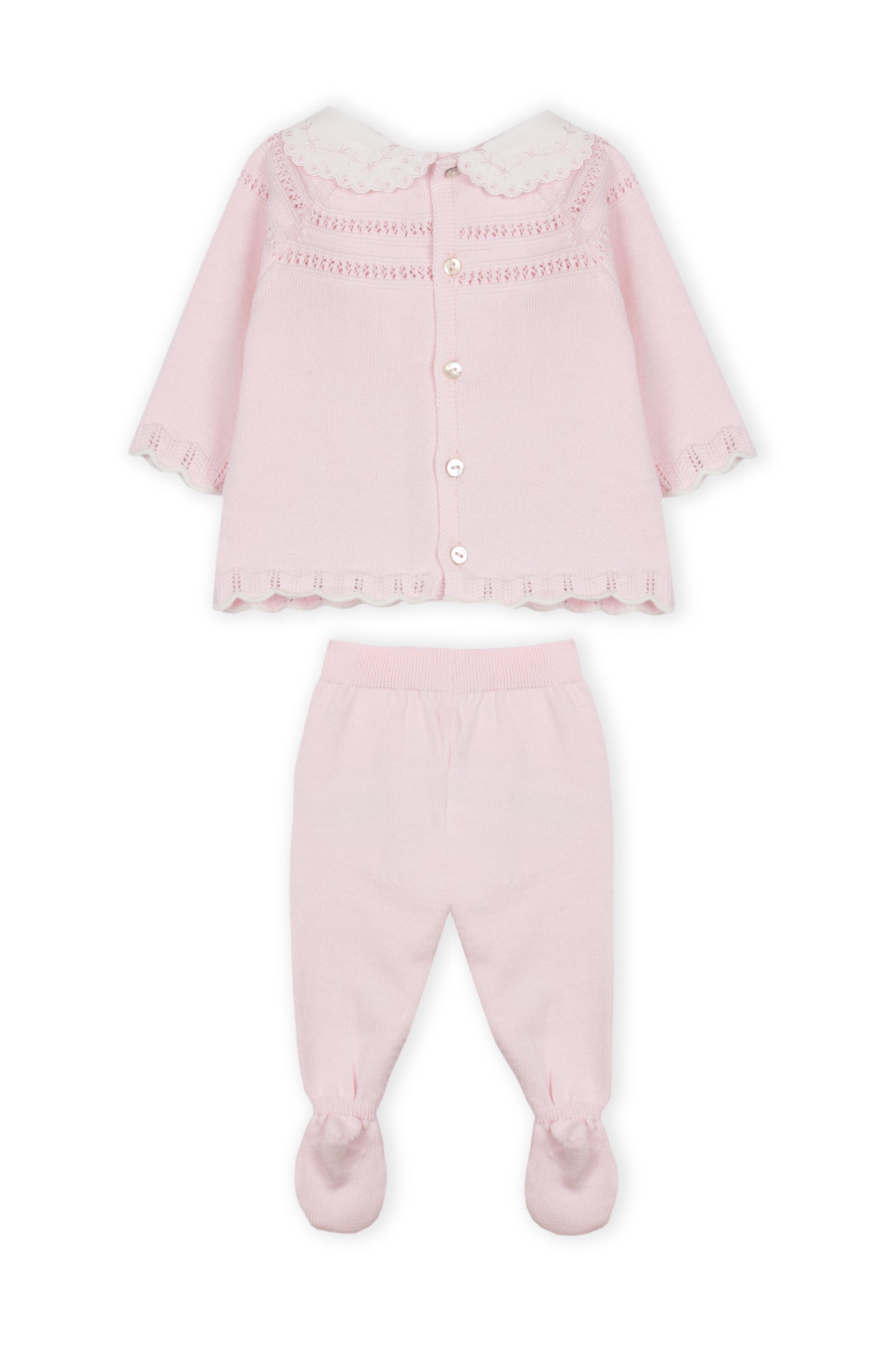 Conjunto Malha Rosa Bebé
