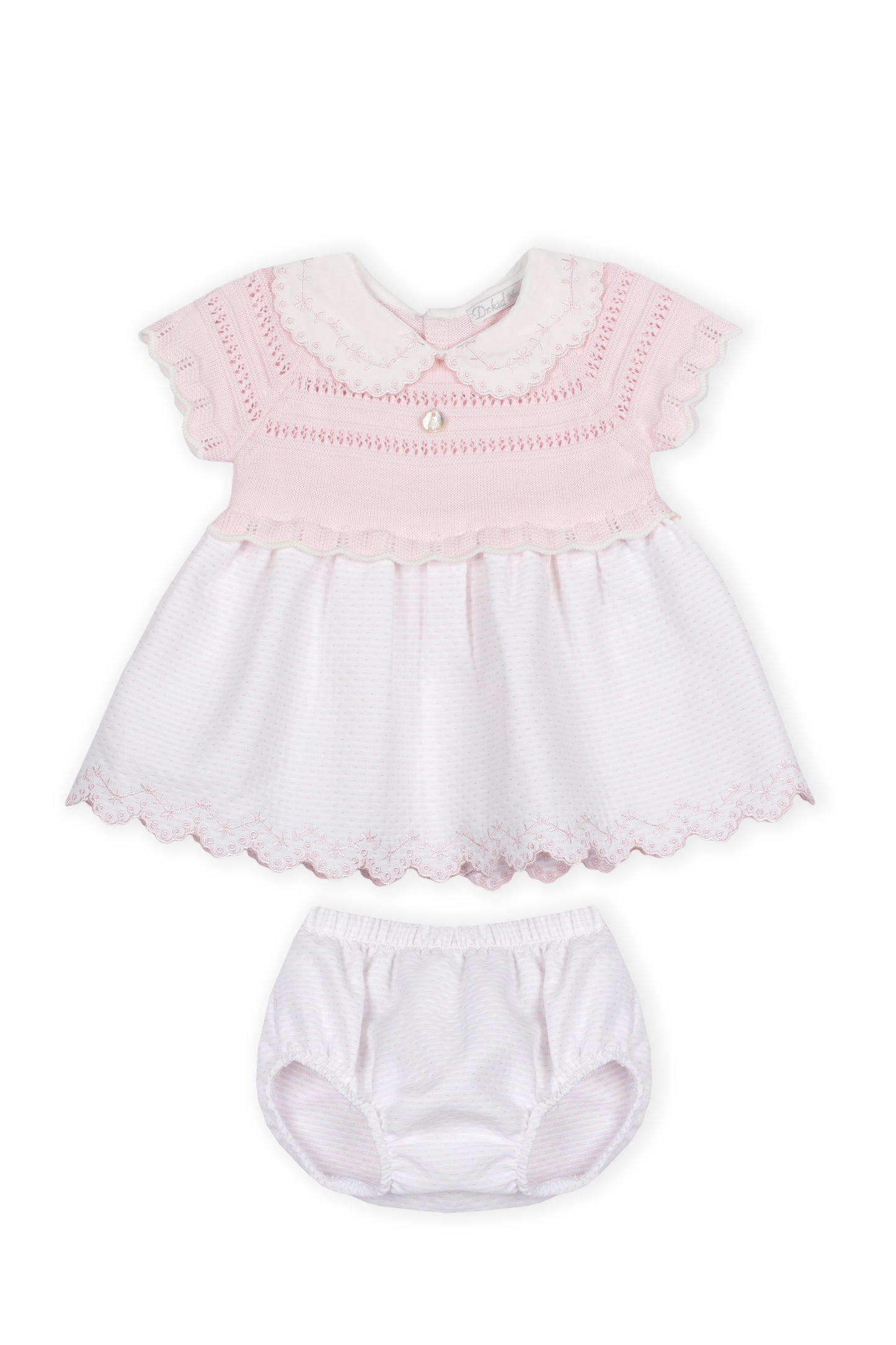 Vestido com Tapa Fraldas Rosa Bebé 2pc