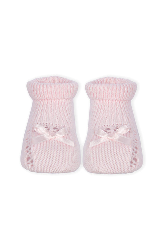 Carapins em Malha de Algodão para Bebé - Rosa Bebé