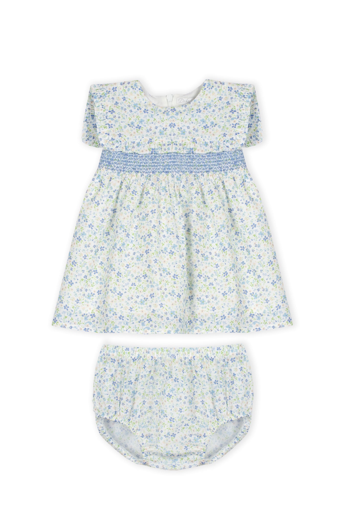 Vestido com Tapa Fraldas Floral 2pc