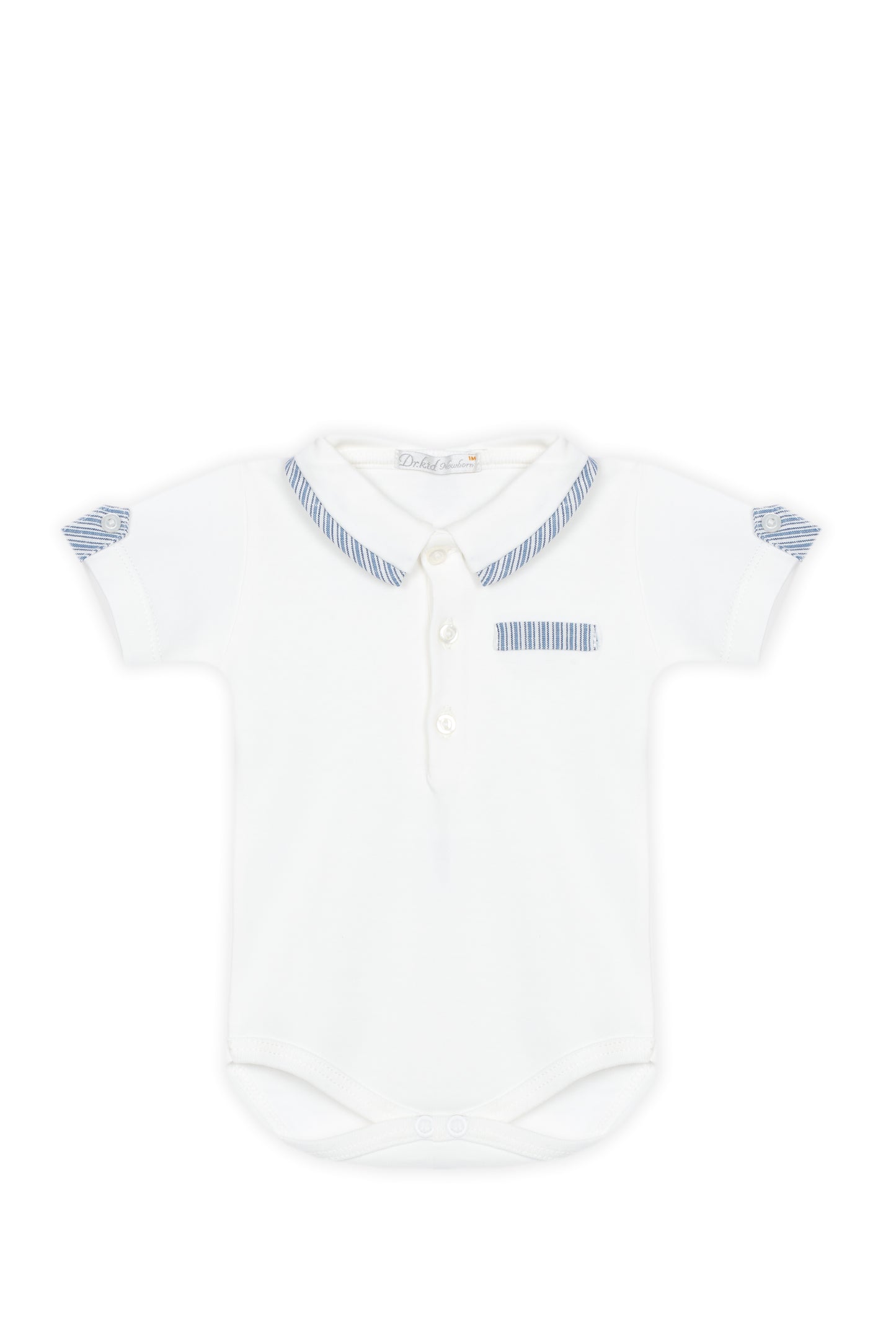 Conjunto Calção com Body Menino às Riscas Azul