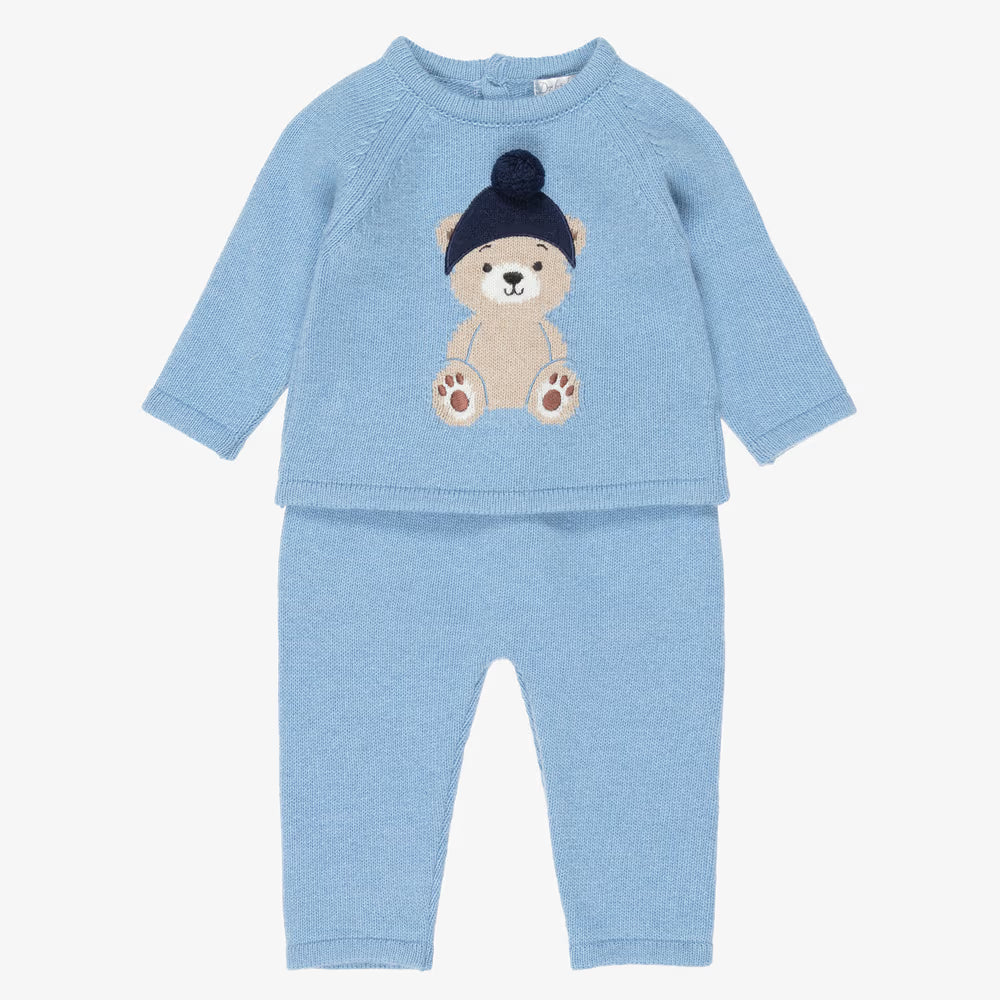 Conjunto de Malha com Ursinho e Pompom