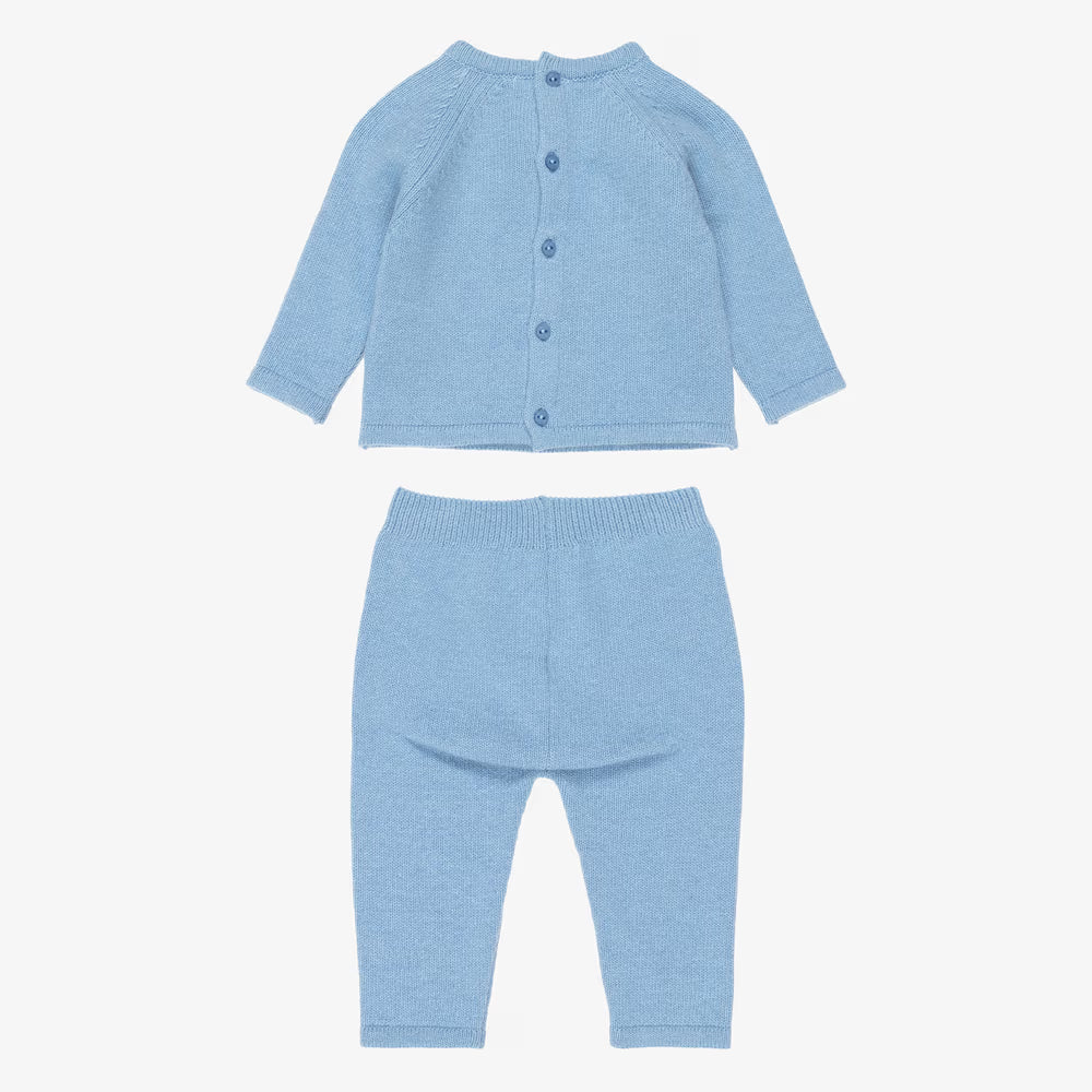 Conjunto de Malha com Ursinho e Pompom