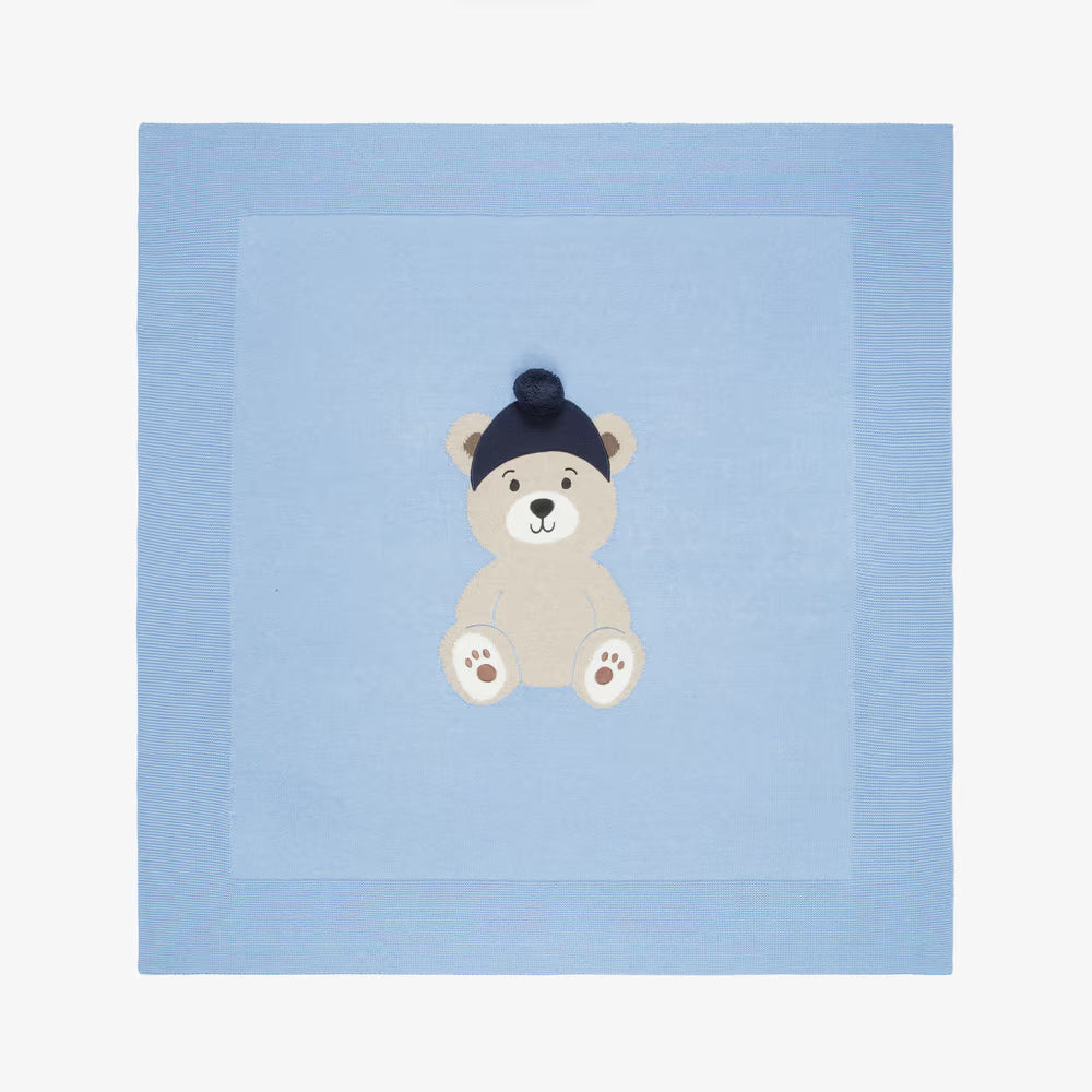 Manta em Malha Urso com Pompom