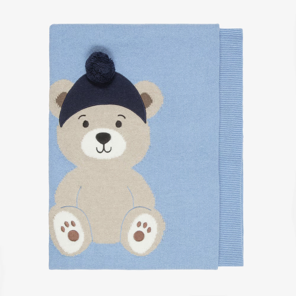 Manta em Malha Urso com Pompom