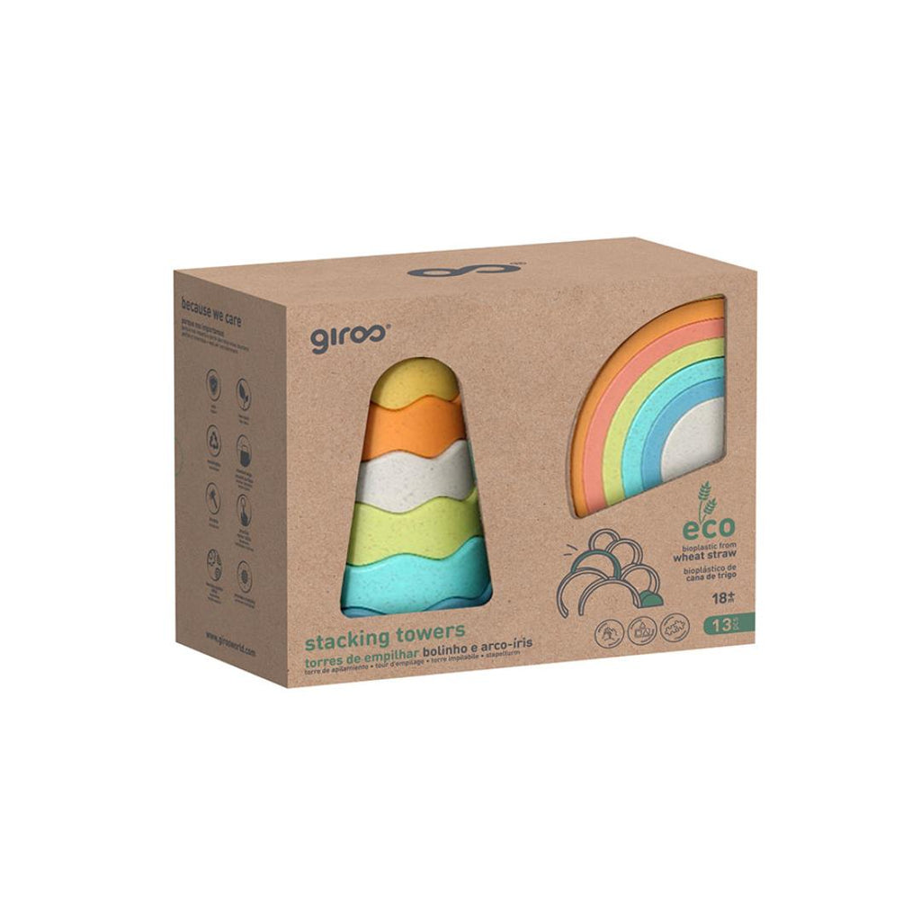 Torre Empilhar Arco Íris Plus 13 Pcs Bio Plástico Giros