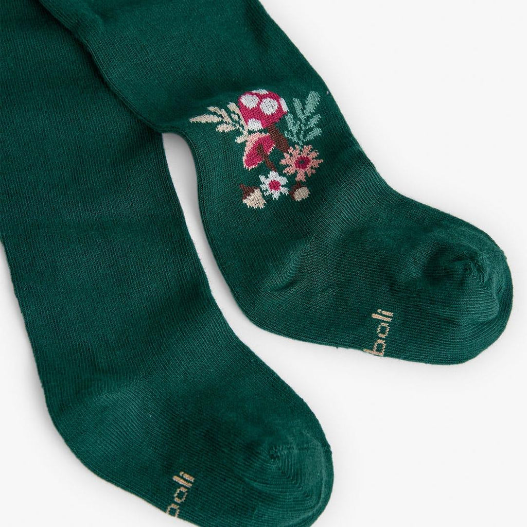 Collant de malha verde com flores | BOBOLI