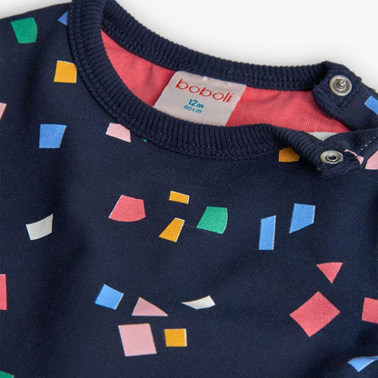 Vestido de Felpa Confetti Azul Escuro