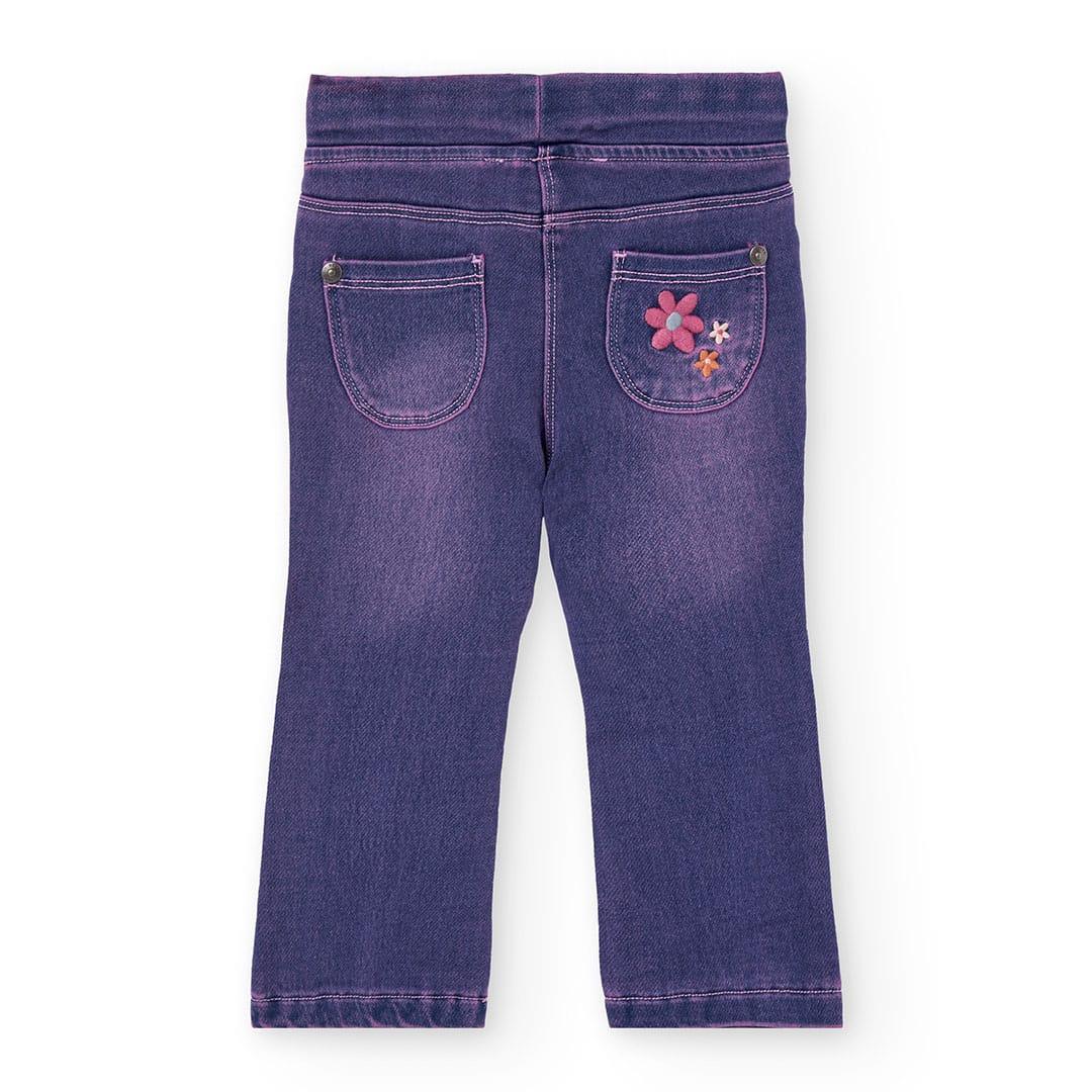 Calças de ganga menina azul flores | BOBOLI |  Flores