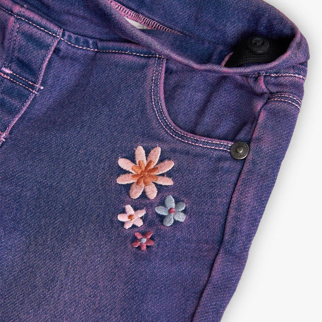 Calças de ganga menina azul flores | BOBOLI |  Flores