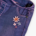 Calças de ganga menina azul flores | BOBOLI |  Flores