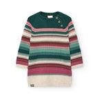 Vestido malha| Riscas multicolor | BOBOLI