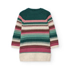 Vestido malha| Riscas multicolor | BOBOLI