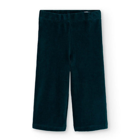 Leggins de veludo para menina | BOBOLI | Verde