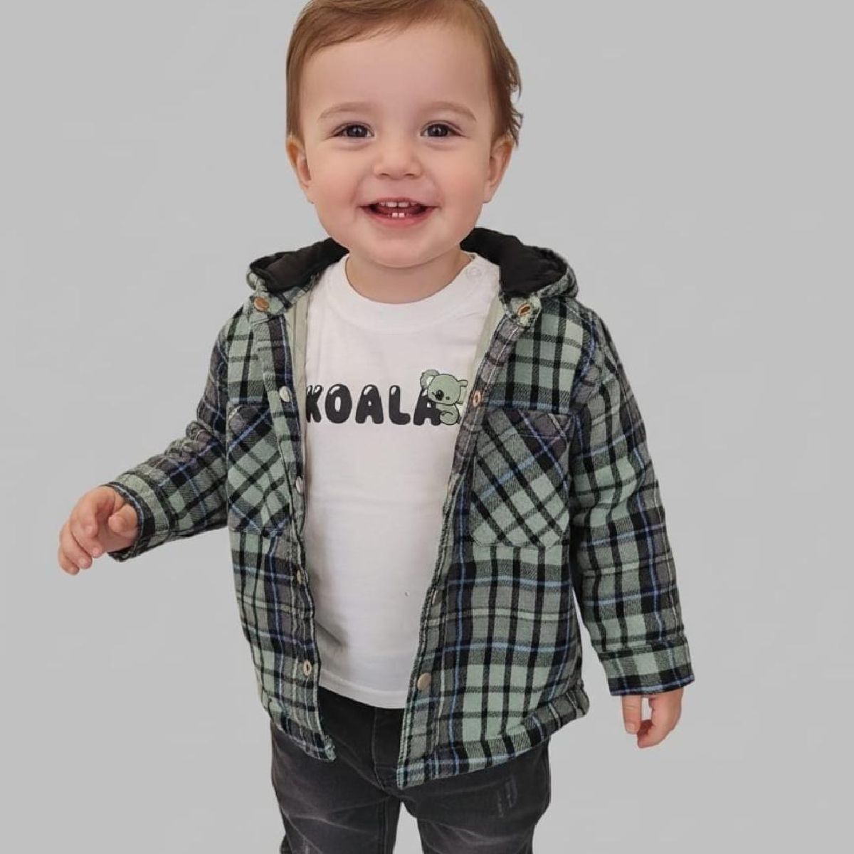 Camisa acolchoada com capuz | Verde