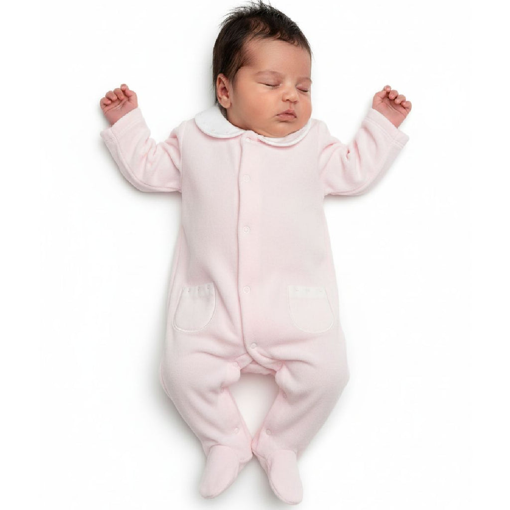 Babygrow veludo rosa| BABI