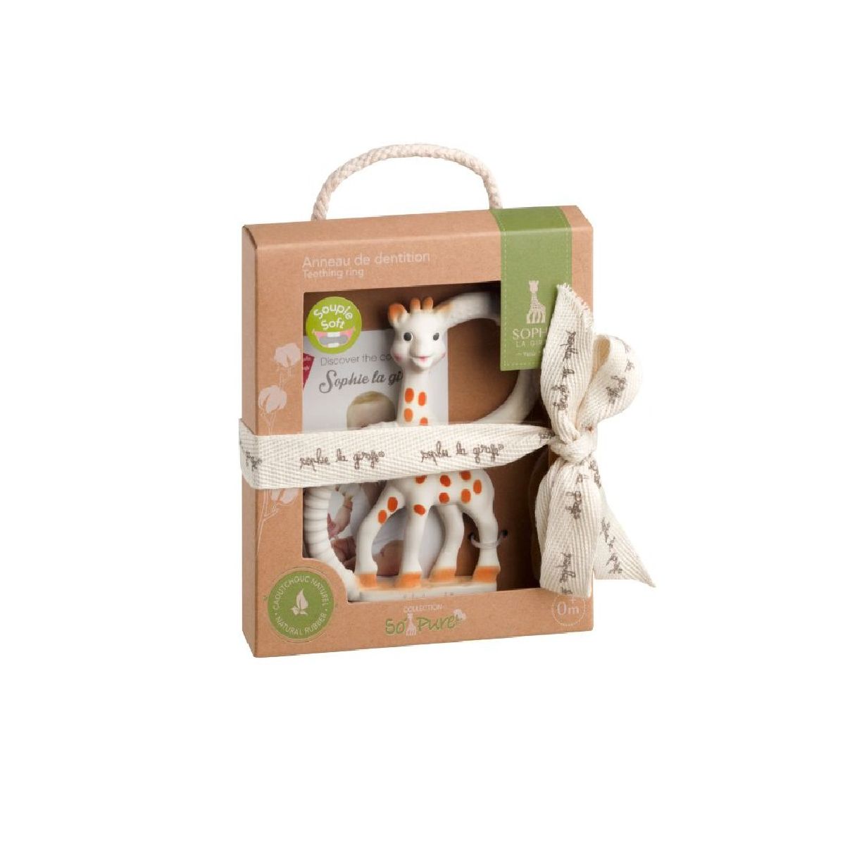Anel de dentição SO'PURE Sophie la girafe (de borracha natural)