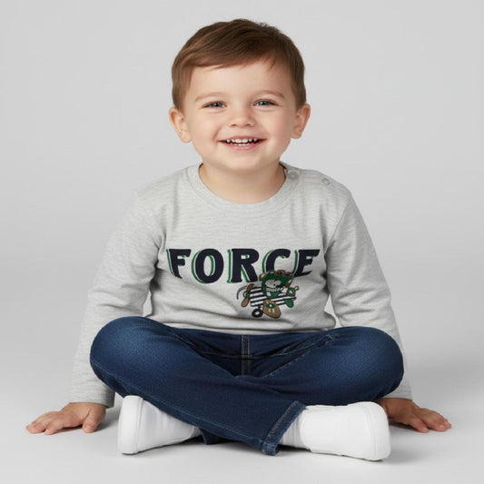 T-shirt manga compriga | Force | Cinza