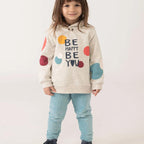Sweatshirt cinzenta estampada de felpa para menina | BOBOLI | Be Happy