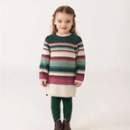 Vestido malha| Riscas multicolor | BOBOLI