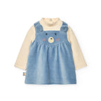 Conjunto de saia/jardineira e body em algodão | BOBOLI