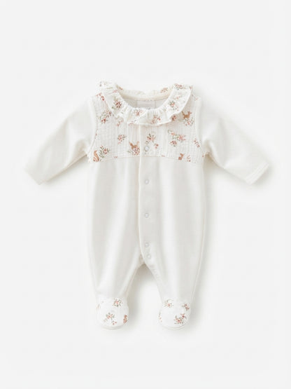 Babygrow com Gola de Folho e Padrão Veados