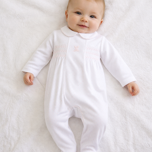 Babygrow em Algodão para Bebé e Recém-Nascido - Rosa