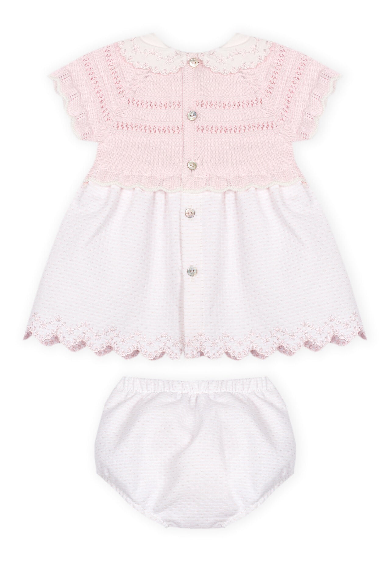 Vestido com Tapa Fraldas Rosa Bebé 2pc