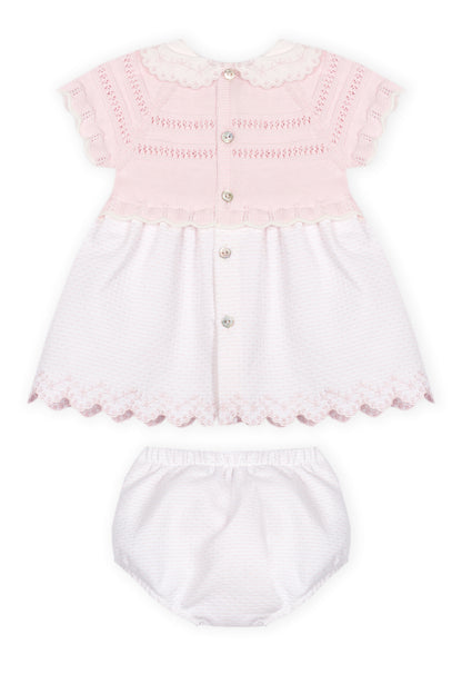 Vestido com Tapa Fraldas Rosa Bebé