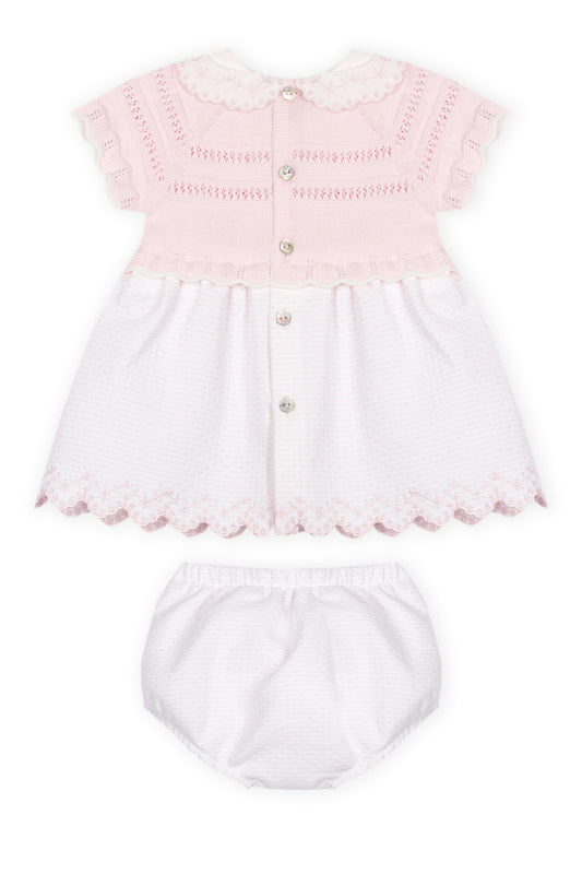 Vestido com Tapa Fraldas Rosa Bebé 2pc