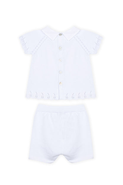 Conjunto em Malha de Algodão Branco
