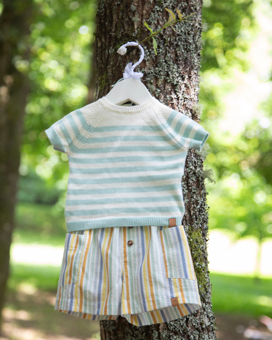 Conjunto Calção com T-shirt Menino às Riscas